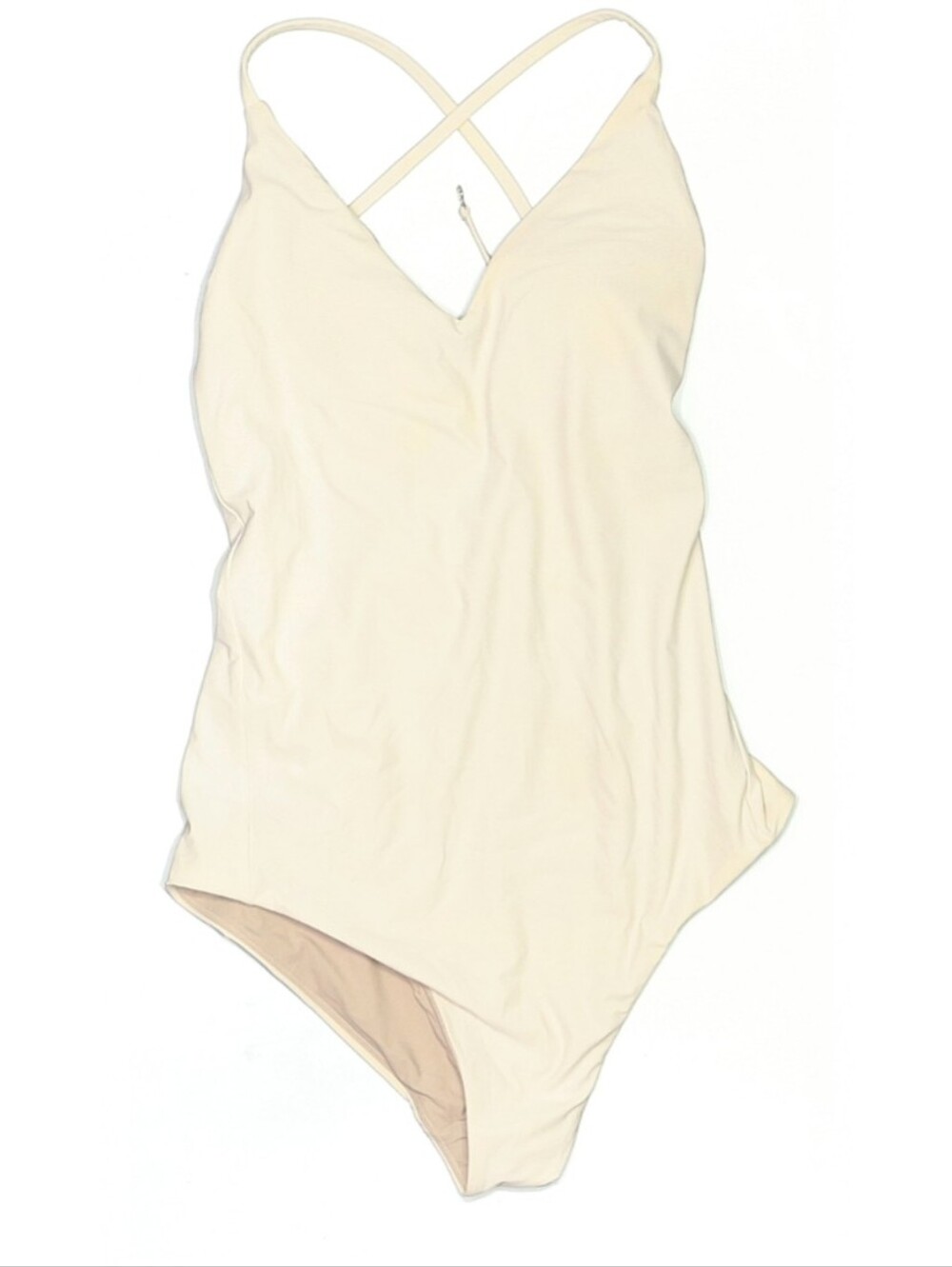 Lululemon Size 6 Weave The Waves White Ivory Crossback One-Piece Swimsuit W2BBBS